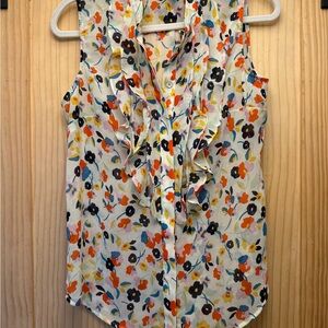 CAbi Colorful Floral Sleeveless Blouse